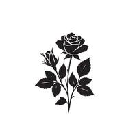 Rose silhouette illustration. Rose logo, Rose noir icône vecteur