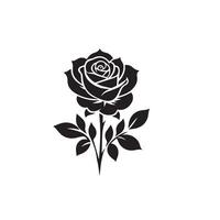 Rose silhouette illustration. Rose logo, Rose noir icône. vecteur