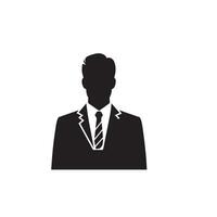 affaires homme silhouette. homme avec costume permanent illustration. affaires homme logo vecteur