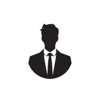 affaires homme silhouette. homme avec costume permanent illustration. affaires homme logo vecteur