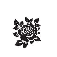 Rose silhouette illustration. Rose logo, Rose noir icône vecteur