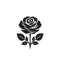 Rose silhouette illustration. Rose logo, Rose noir icône vecteur