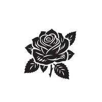 Rose silhouette illustration. Rose logo, Rose noir icône vecteur