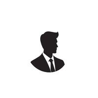 affaires homme silhouette. homme avec costume permanent illustration. affaires homme logo vecteur