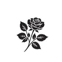 Rose silhouette illustration. Rose logo, Rose noir icône vecteur