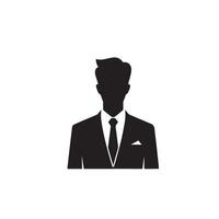 affaires homme silhouette. homme avec costume permanent illustration. affaires homme logo vecteur