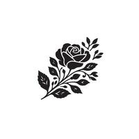 Rose silhouette illustration. Rose logo, Rose noir icône vecteur