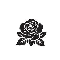 Rose silhouette illustration. Rose logo, Rose noir icône vecteur
