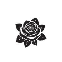 Rose silhouette illustration. Rose logo, Rose noir icône vecteur