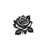 Rose silhouette illustration. Rose logo, Rose noir icône. vecteur