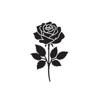 Rose silhouette illustration. Rose logo, Rose noir icône. vecteur