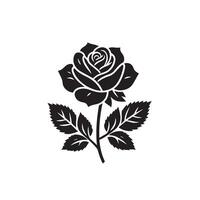 Rose silhouette illustration. Rose logo, Rose noir icône vecteur