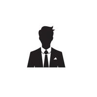 affaires homme silhouette. homme avec costume permanent illustration. affaires homme logo vecteur