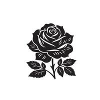 Rose silhouette illustration. Rose logo, Rose noir icône vecteur