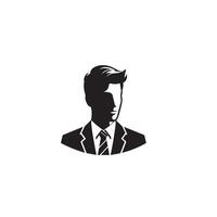 affaires homme silhouette. homme avec costume permanent illustration. affaires homme logo vecteur