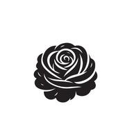 Rose silhouette illustration. Rose logo, Rose noir icône. vecteur