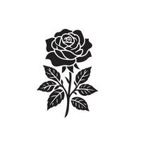 Rose silhouette illustration. Rose logo, Rose noir icône vecteur