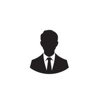 affaires homme silhouette. homme avec costume permanent illustration. affaires homme logo vecteur