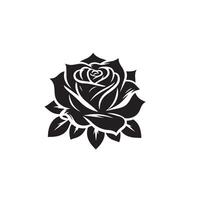 Rose silhouette illustration. Rose logo, Rose noir icône vecteur