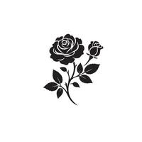 Rose silhouette illustration. Rose logo, Rose noir icône vecteur