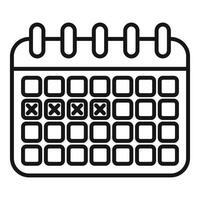 Facile noir et blanc calendrier icône vecteur