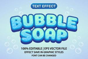 effet de texte modifiable en 3d de savon à bulles vecteur