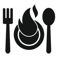 épicé nourriture concept icône avec flammes vecteur