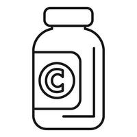 droits d'auteur symbole médicament bouteille ligne icône vecteur