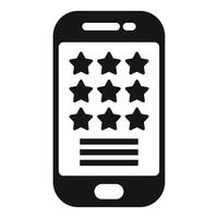 mobile téléphone avec étoile notes afficher icône vecteur