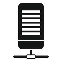 noir et blanc icône de une classique ancien microphone sur une supporter vecteur