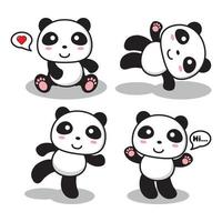 expressions de style de la collection de jeux de panda vecteur