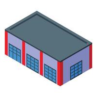 coloré isométrique illustration de une moderne entrepôt bâtiment avec une plat toit vecteur