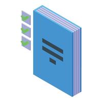 isométrique liste de contrôle avec bleu document concept vecteur