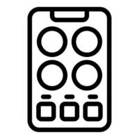 noir et blanc icône illustration de une téléphone intelligent avec une caméra conception vecteur