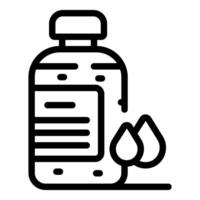 noir et blanc illustration de une main désinfectant bouteille avec une laissez tomber et feuille vecteur
