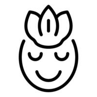 souriant visage avec lotus icône vecteur