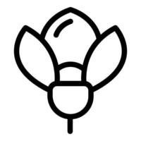 noir et blanc crocus fleur icône vecteur