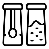 sel et poivre agitateurs ligne art icône vecteur