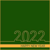 inscription de carte de voeux de nouvel an sur fond vert 2022 vecteur