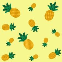 motif d'ananas juteux sur fond jaune vecteur