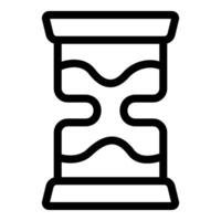 Facile noir et blanc ligne art de un Sablier symbole, représentant temps vecteur