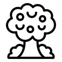 noir et blanc contour illustration de une dessin animé arbre, adapté pour Icônes et logos vecteur