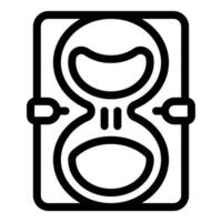 noir contour de un Sablier icône sur une blanc arrière-plan, représentant le concept de temps vecteur