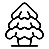 stylisé ligne art de une couvert de neige pin arbre, parfait pour sur le thème de l'hiver dessins vecteur