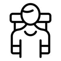 ligne art icône de la personne avec randonnée sac à dos vecteur