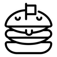 mignonne dessin animé Burger avec smiley visage vecteur