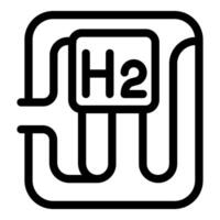 isolé noir ligne de h2 gaz symbole représentant hydrogène, adapté pour scientifique matériaux vecteur