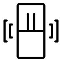 noir et blanc icône de une de face porte avec poignées, dans une nettoyer moderne conception vecteur