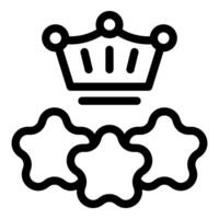 Royal couronne et étoiles badge icône vecteur