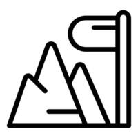 Montagne drapeau icône illustration vecteur